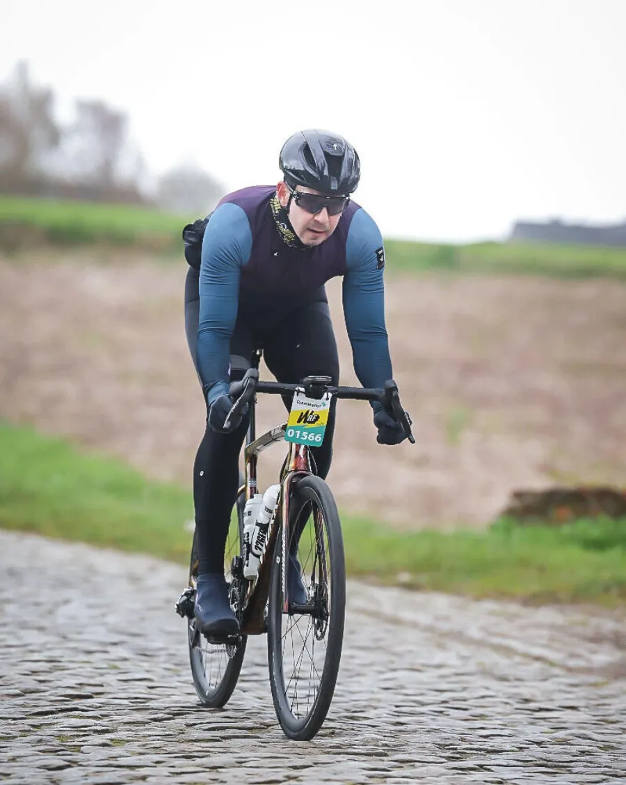 Ilker at the Tour of Flanders Cyclo finish.