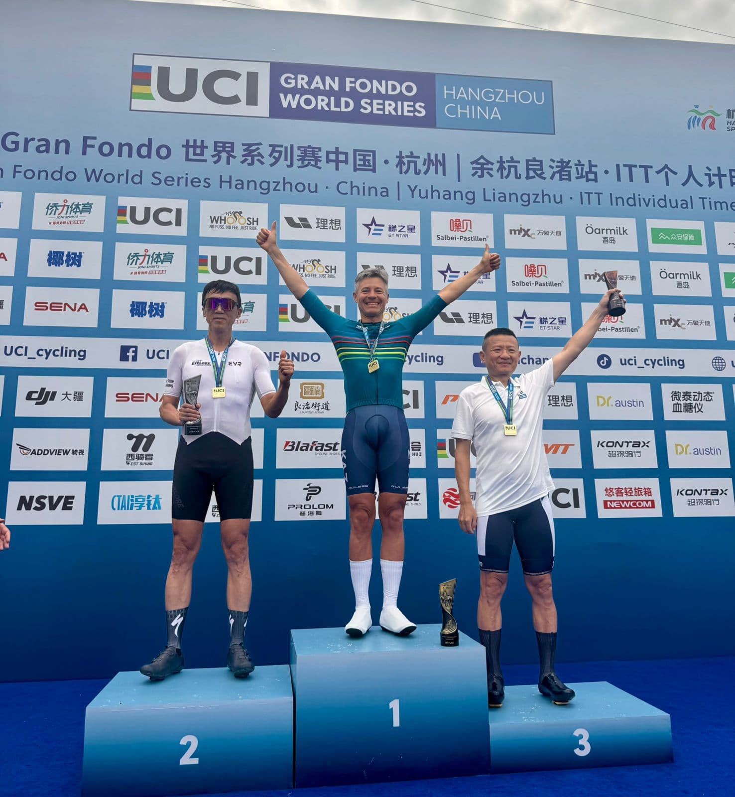 Yaroslav after winning the Hangzhou individual time trial.
