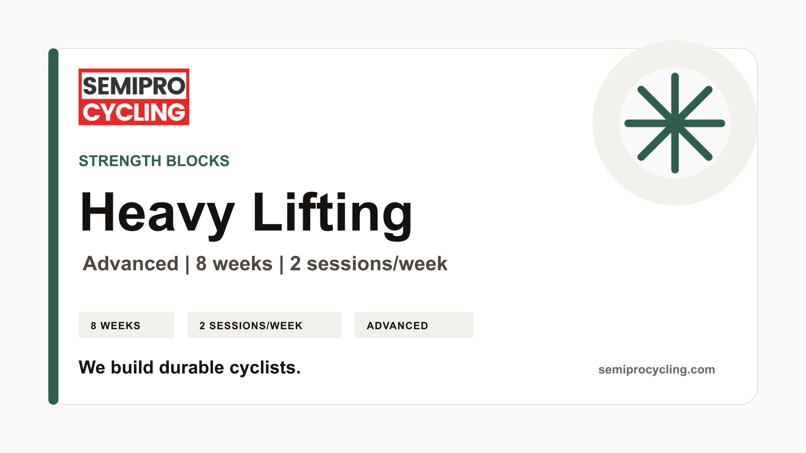 SEMIPRO Strength: Heavy Lifting | Level 4 Advanced | 8 Weeks